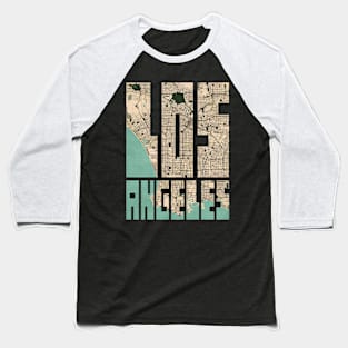 Los Angeles, USA City Map Typography - Vintage Baseball T-Shirt